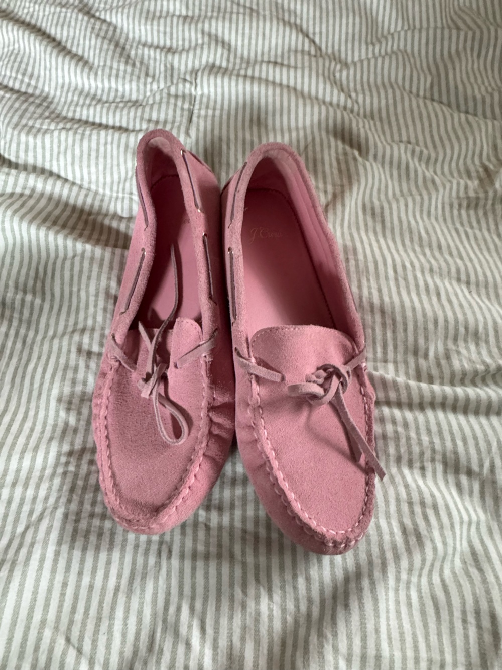 J. Crew Pink Suede Moccasin Loafers